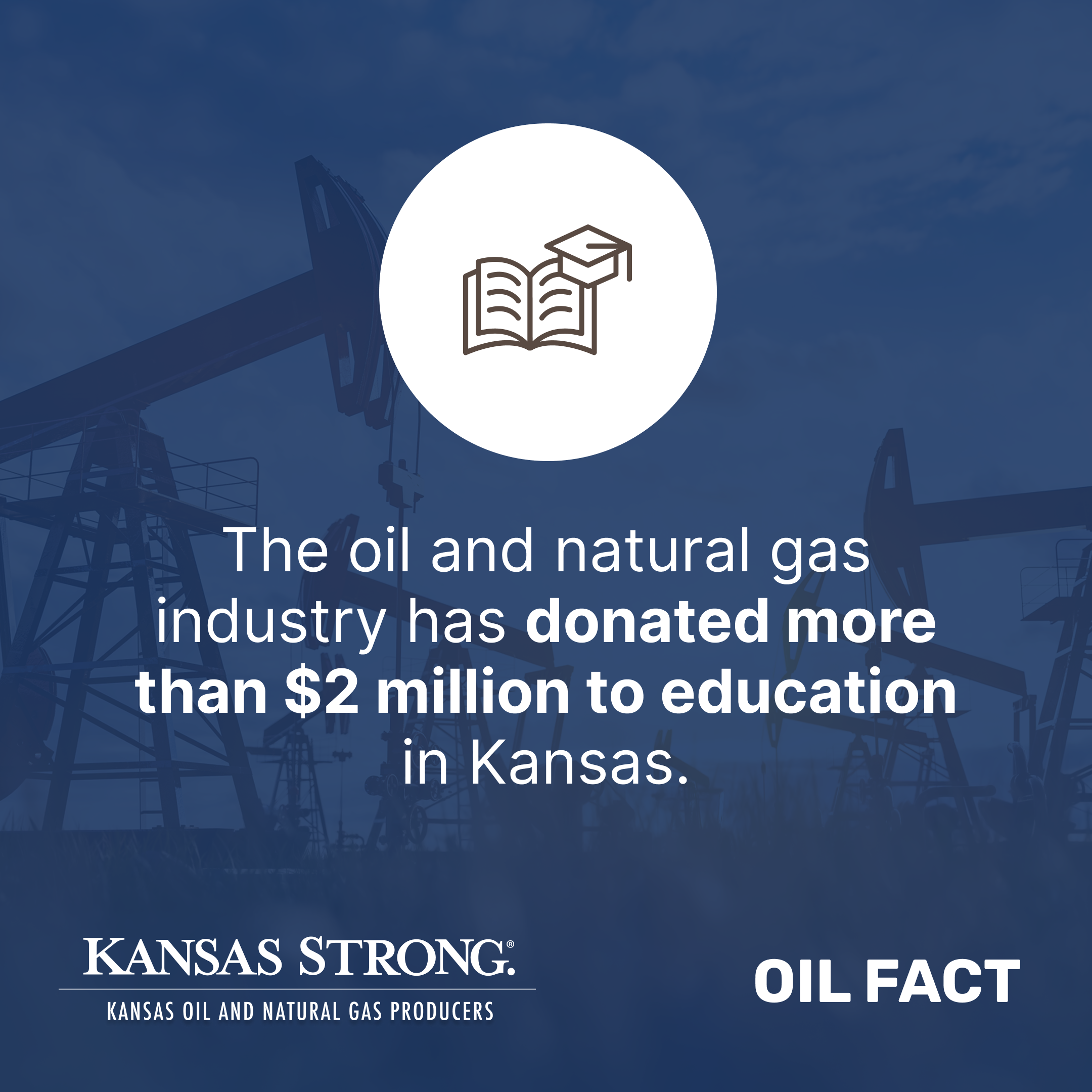 The oil and natural gas industry has donated more than $2 million to education in Kansas