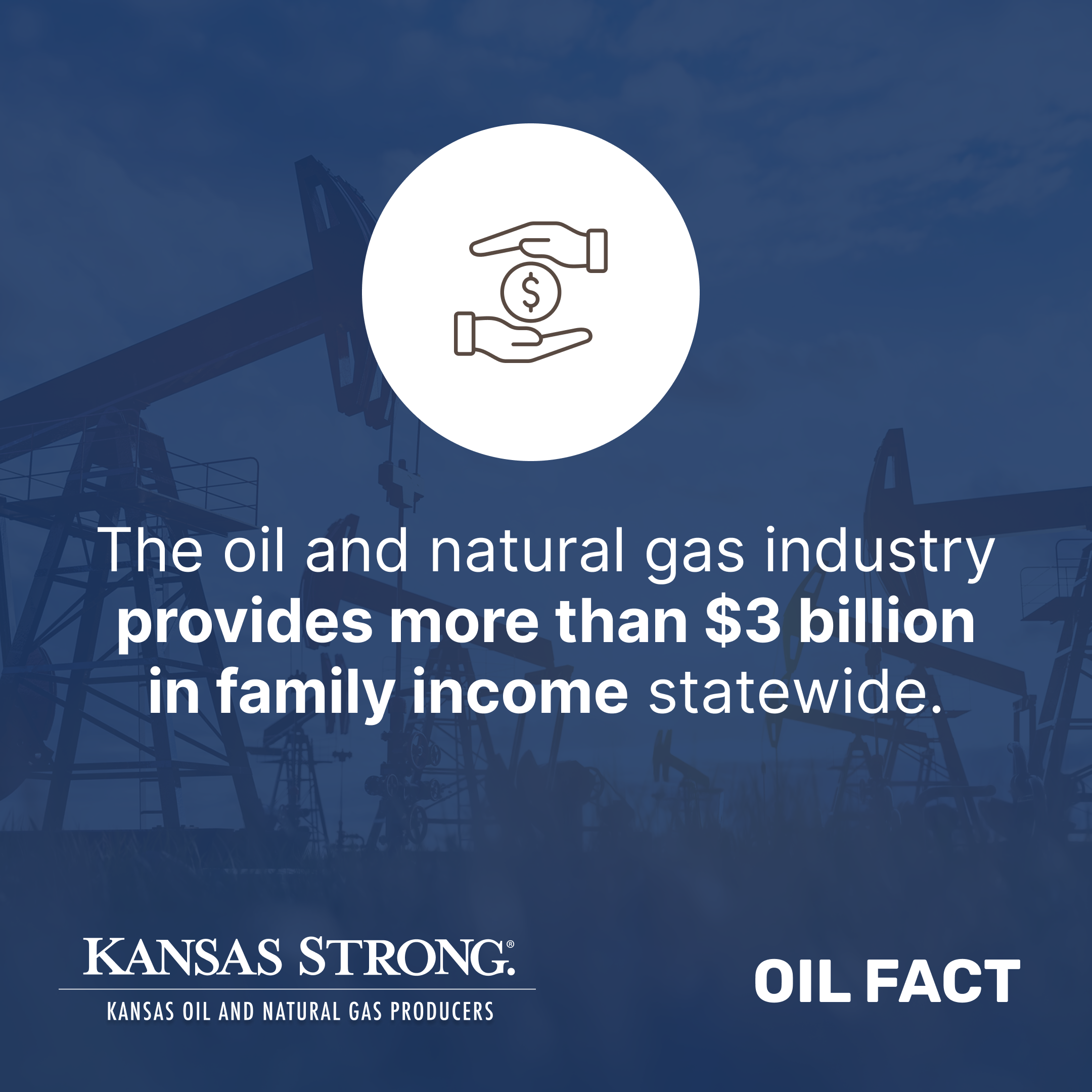 The oil and natural gas industry provides more than $3 Billion in family income state wide.